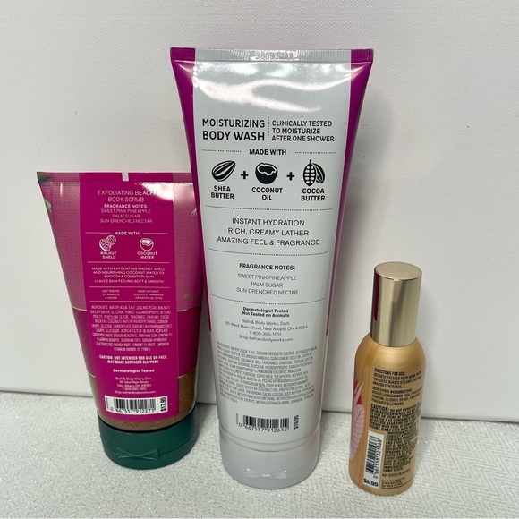 Bath & Body Works Pink Pineapple Sunrise Body Set Gift Set NWT - Picture 3 of 4